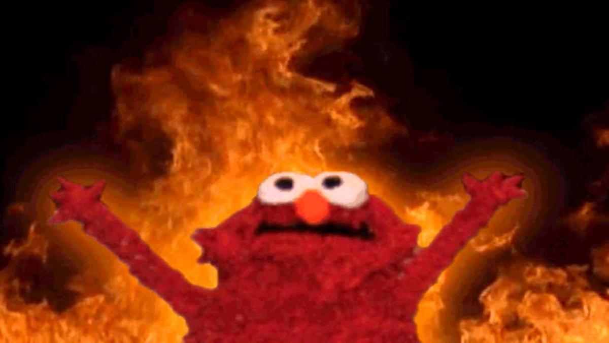 A picture of the fire Elmo meme. headline is: La Niña’s Hotter Twin El Niño Is Predicted To Appear This Year With XXXtreme Heat & Bushfires