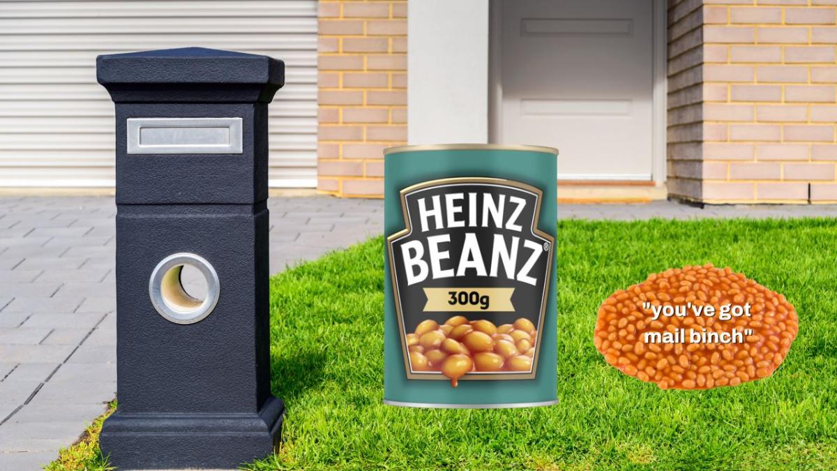 baked beans letterbox
