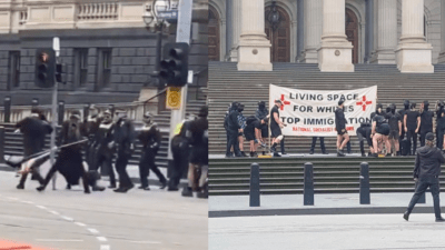 Neo-Nazis Have Clashed W/ Police Outside Vic Parliament During A Fucked Anti-Immigration Rally