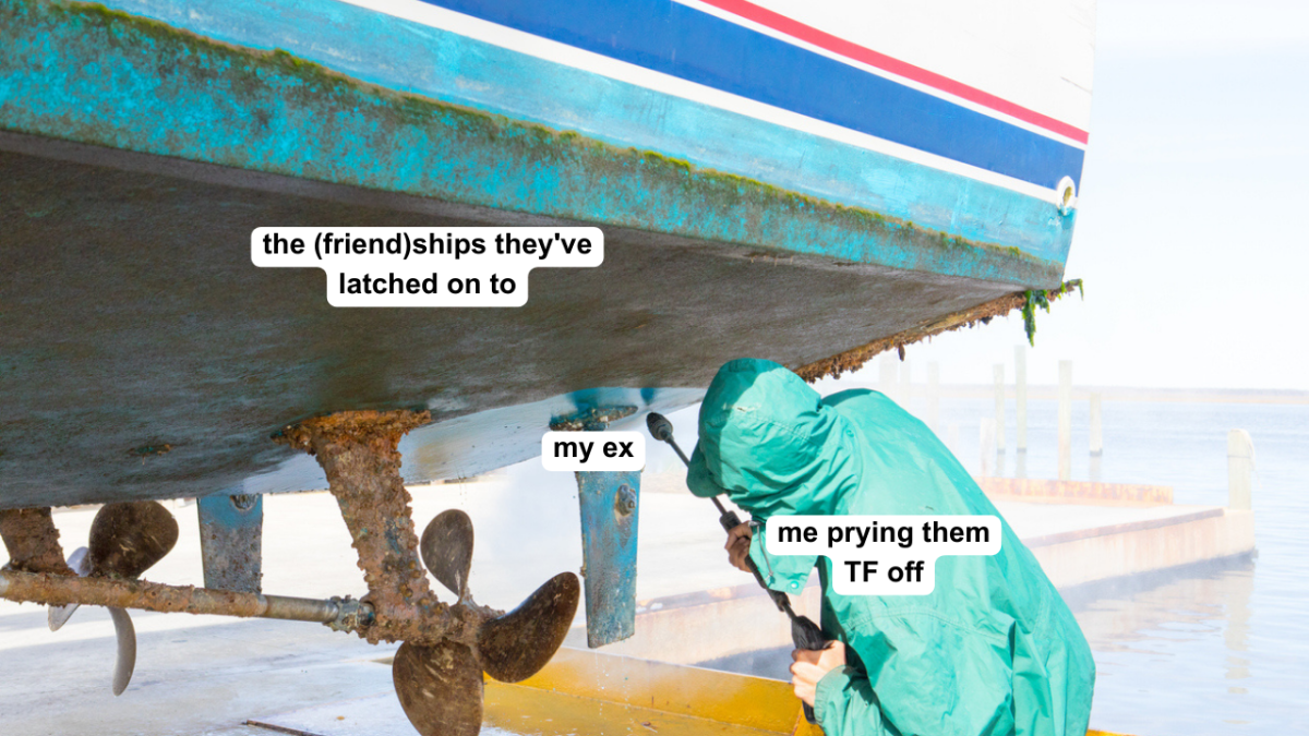 meme about ex latching onto and stealing friendship group