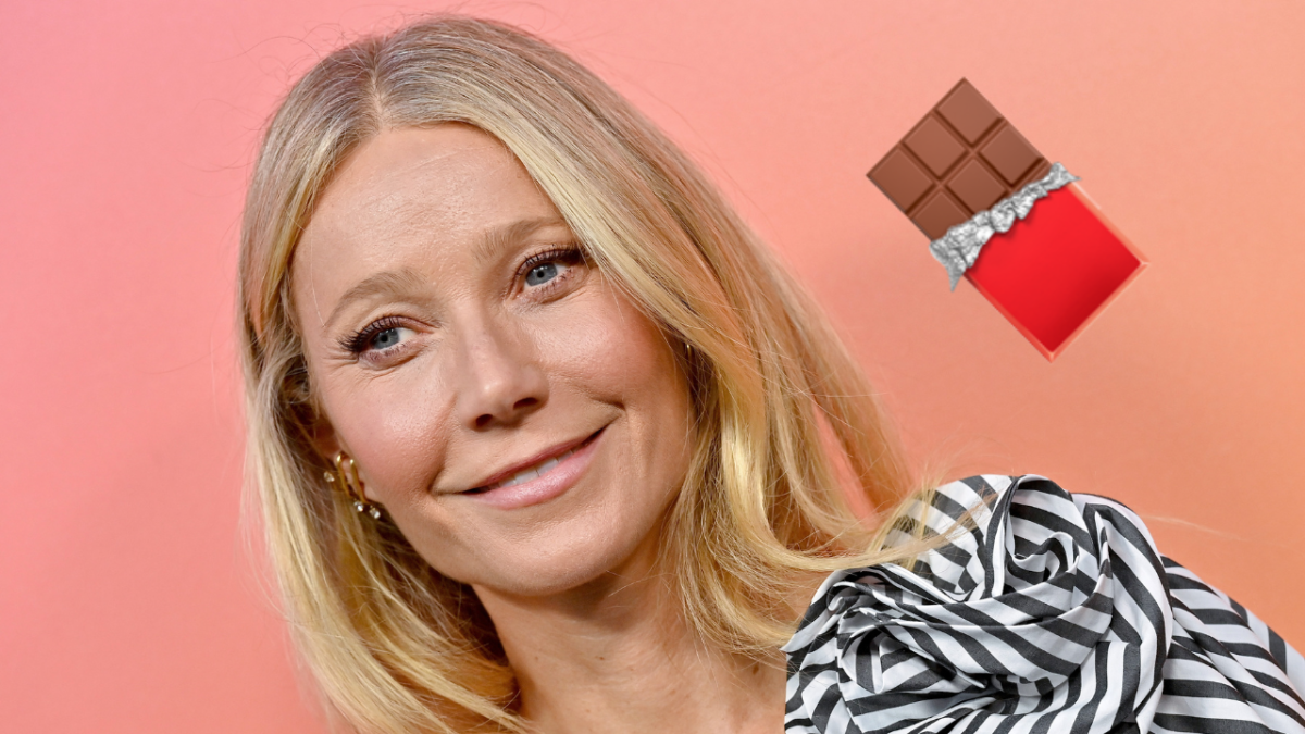Gwyneth Paltrow attends Veuve Clicquot Celebrates 250th Anniversary with Solaire Exhibition and chocolate emoji