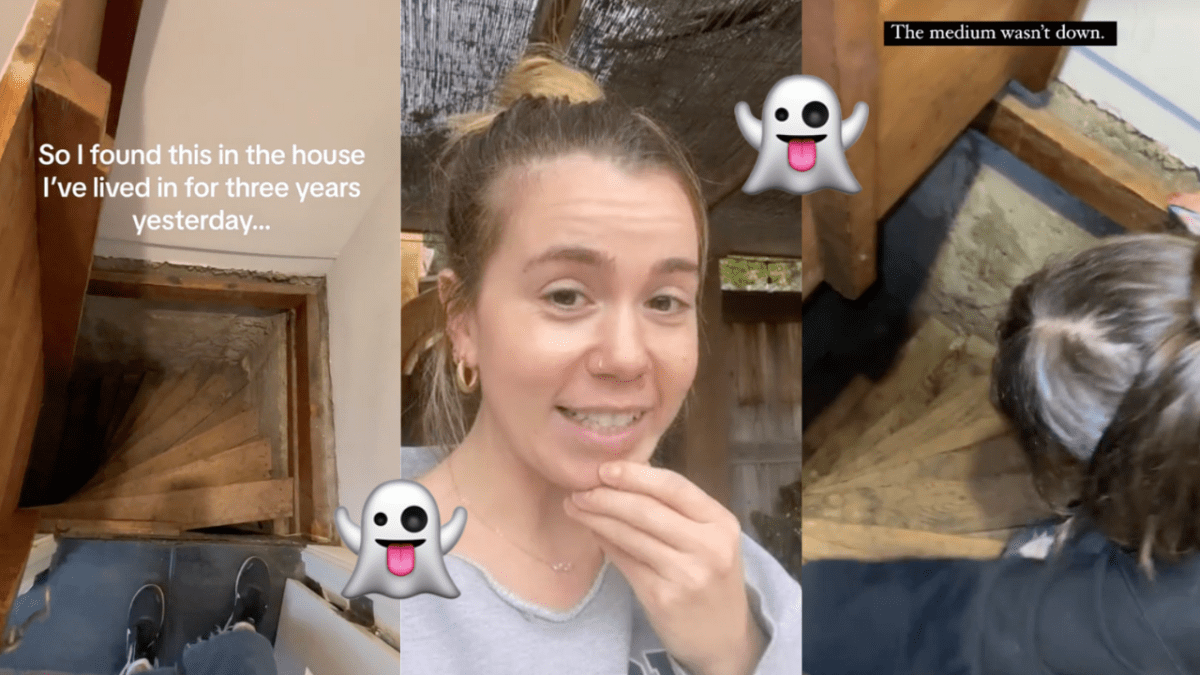 A tiktoker found a hidden staircase under her home and documented it for tiktok