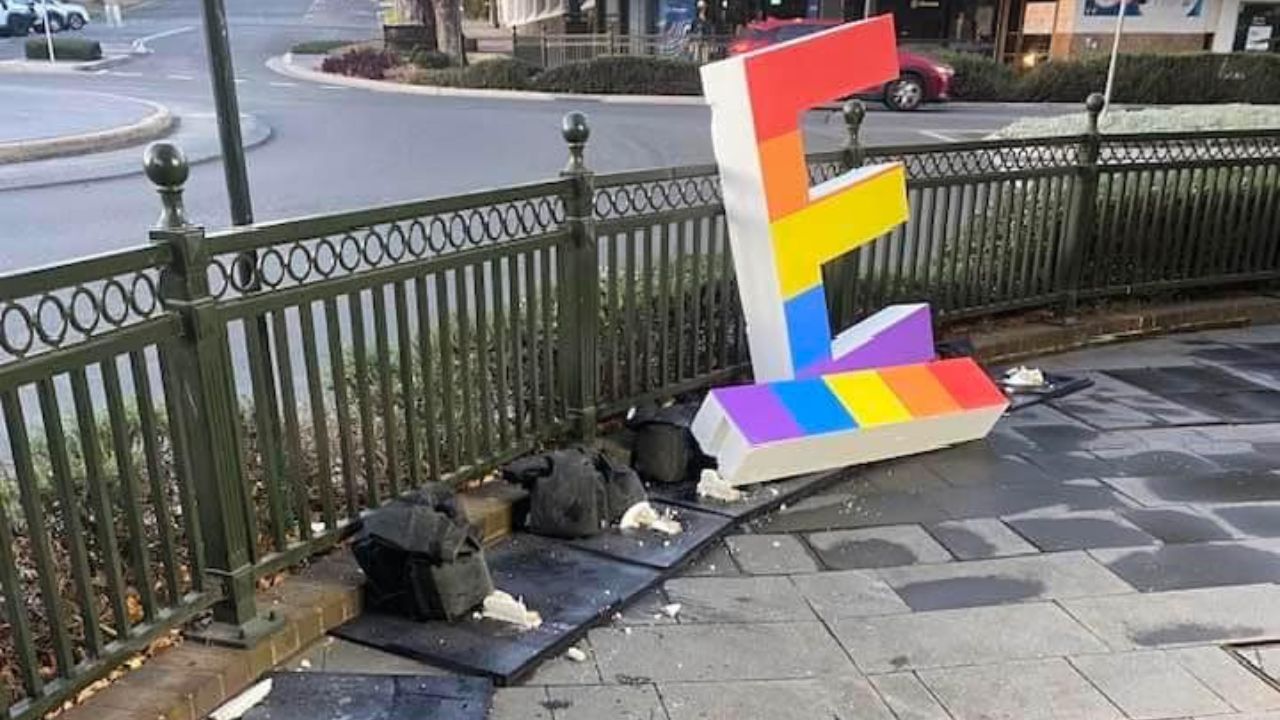 pride sign destroyed camden