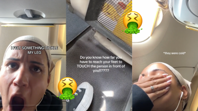 A Woman Felt Something ‘Tickle’ Her Leg On A Flight & Looked Down To See A BARE FOOT