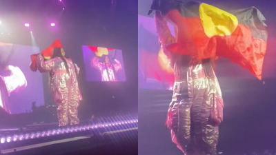 ‘Crying & Proud’: Watch The Moment Lizzo Wore The Aboriginal Flag On Stage At Her 2nd Syd Show