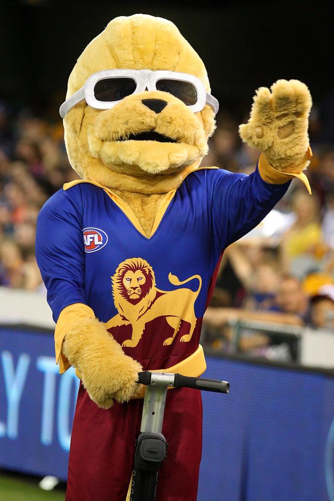 Brisbane Lions mascot during the round two AFL match between the Brisbane Lions and the Carlton Blues at The Gabba 