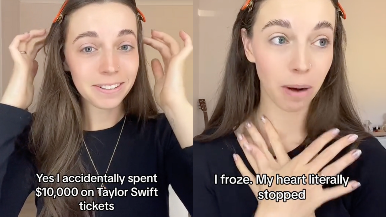 Australian Taylor Swift fan Georgia Rose explaining via TikTok how she accidentally spent $10,000 on Taylor Swift Eras Tour tickets