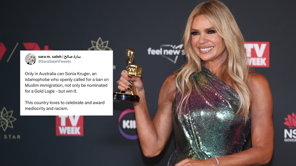 sonia kruger wins gold logie despite racist and islamophobic comments about muslim immigration