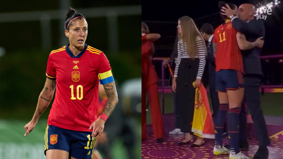spain fifa women's world cup kiss. luis rubiales kissed jenni hermoso without her consent and she said she didn't like it