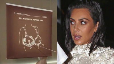 Kim Kardashian Just Launched A New Skims Bra W/ Fake Nipples & Her Reasoning Has Sent Us