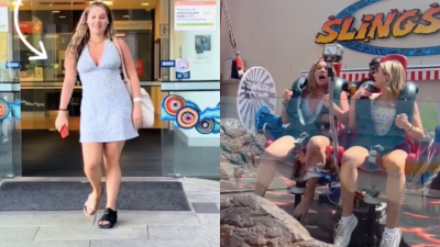 A Woman Has Gone Viral For Sharing The Fked Moment Her Foot Got Bent On A Gold Coast Ride