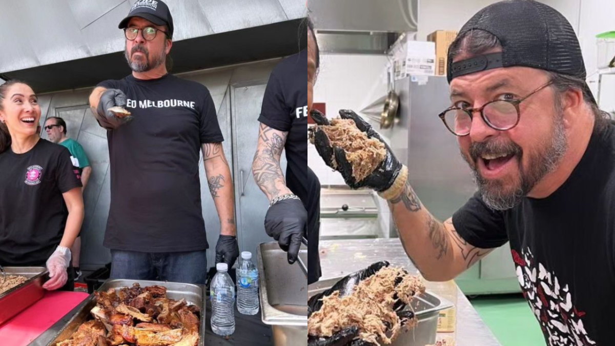 Foo Fighters frontman Dave Grohl has taken time out of his rockstar schedule to help folks in need of a feed as Christmas draws nearer.