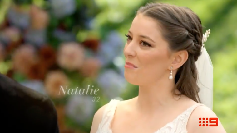 Bride, Natalie, at her Married At First Sight Australia wedding