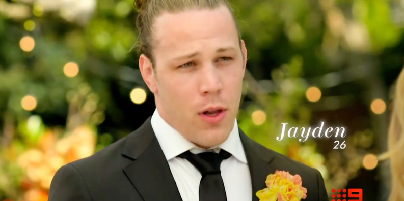Married At First Sight 2024's groom Jayden, at the season premiere