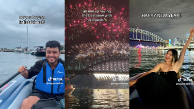 Couple Sparks Debate With New Year’s Eve Stunt Which Got Them The Best View Of Syd Fireworks