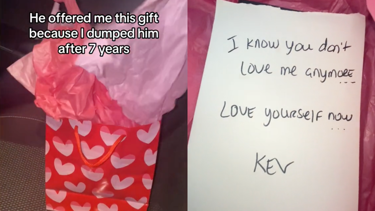 A lady on TikTok has gone batshit, bonkers, send-it-to-the-moon viral after she posted about a gift supposedly given to her by her ex-boyfriend. The internet is now viciously debating whether it was appropriate or straight-up cooked. Let's chat about it.