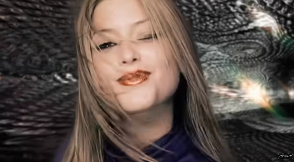 Holly Valance in her "Kiss Kiss" music video