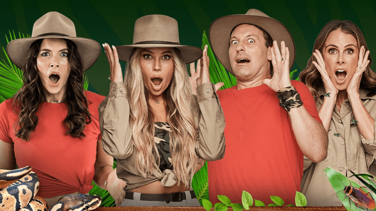 Four I'm A Celeb contestants looking shocked