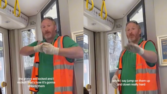 Melb Tram Driver Pulls Adorable April Fool’s Prank On Passengers By Making Them Fix The ‘Stuck’ Tram