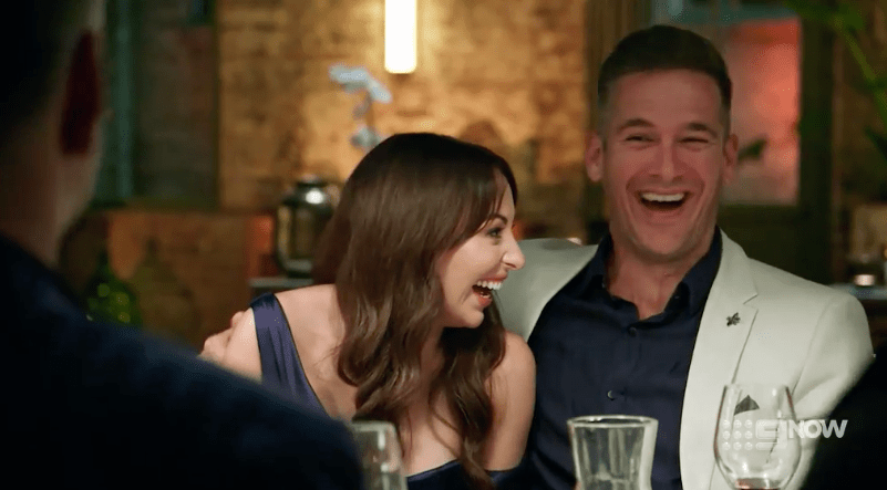 Ellie and Jono on MAFS laughing