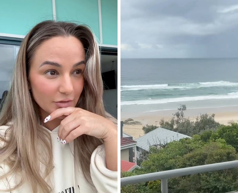 L: Selfie of Aussie Influencer Karina Irby. R: Karina Irby's new investment property