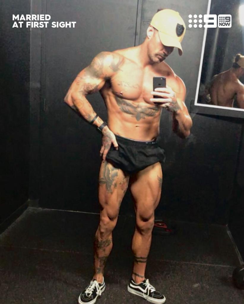MAFS Jack Dunkley wearing shorts undies in the gym