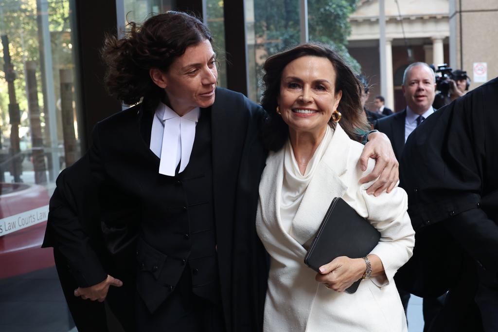 Sue Chrysanthou and Lisa Wilkinson after receiving the verdict. 
