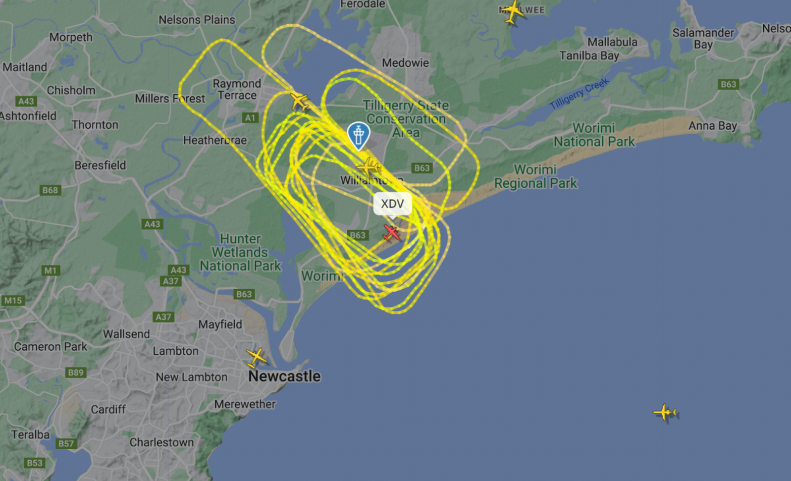 A Plane Is Circling Above Newcastle Airport After Its Landing Gear Failed While Mid-Air