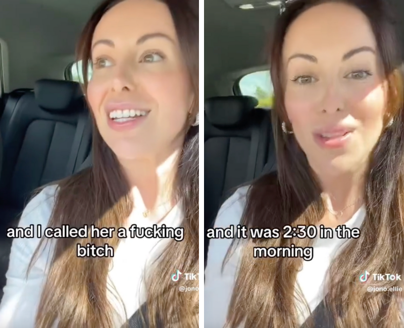 Two screenshots of Ellie Dix from MAFS talking about the reunion