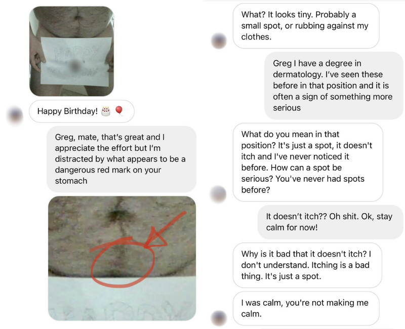 Two screenshots of Instagram messages with a dick pic 
