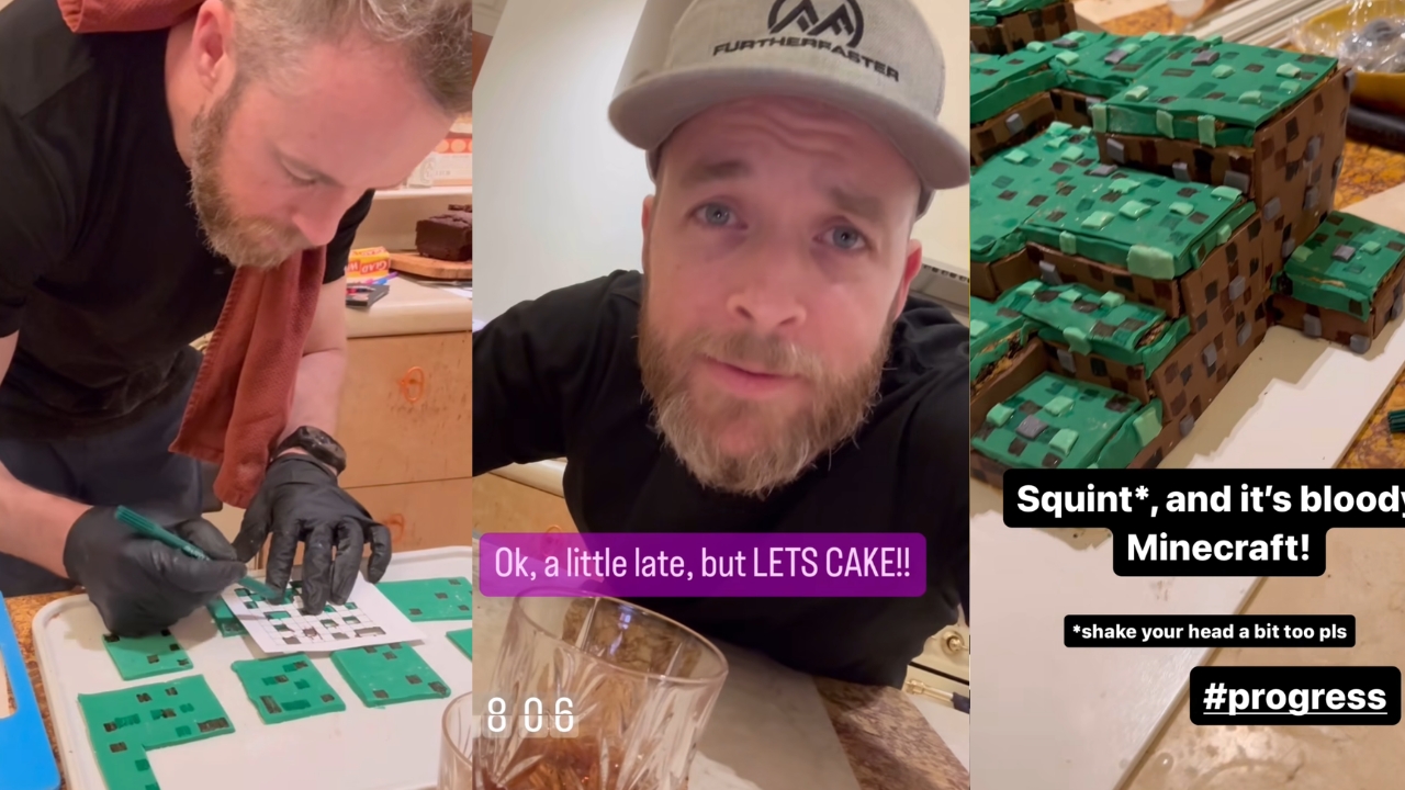 Hamish Blake Conquered Minecraft Pixels To Create This Exploding Dessert For Cake Night 2024
